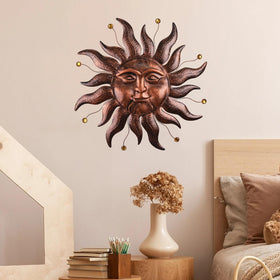 VESTCDF gold vintage sun wall art suits living rooms with warm, inviting appeal