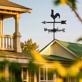 VESTCDF Metal Weathervane Rooster detail highlights durable construction.