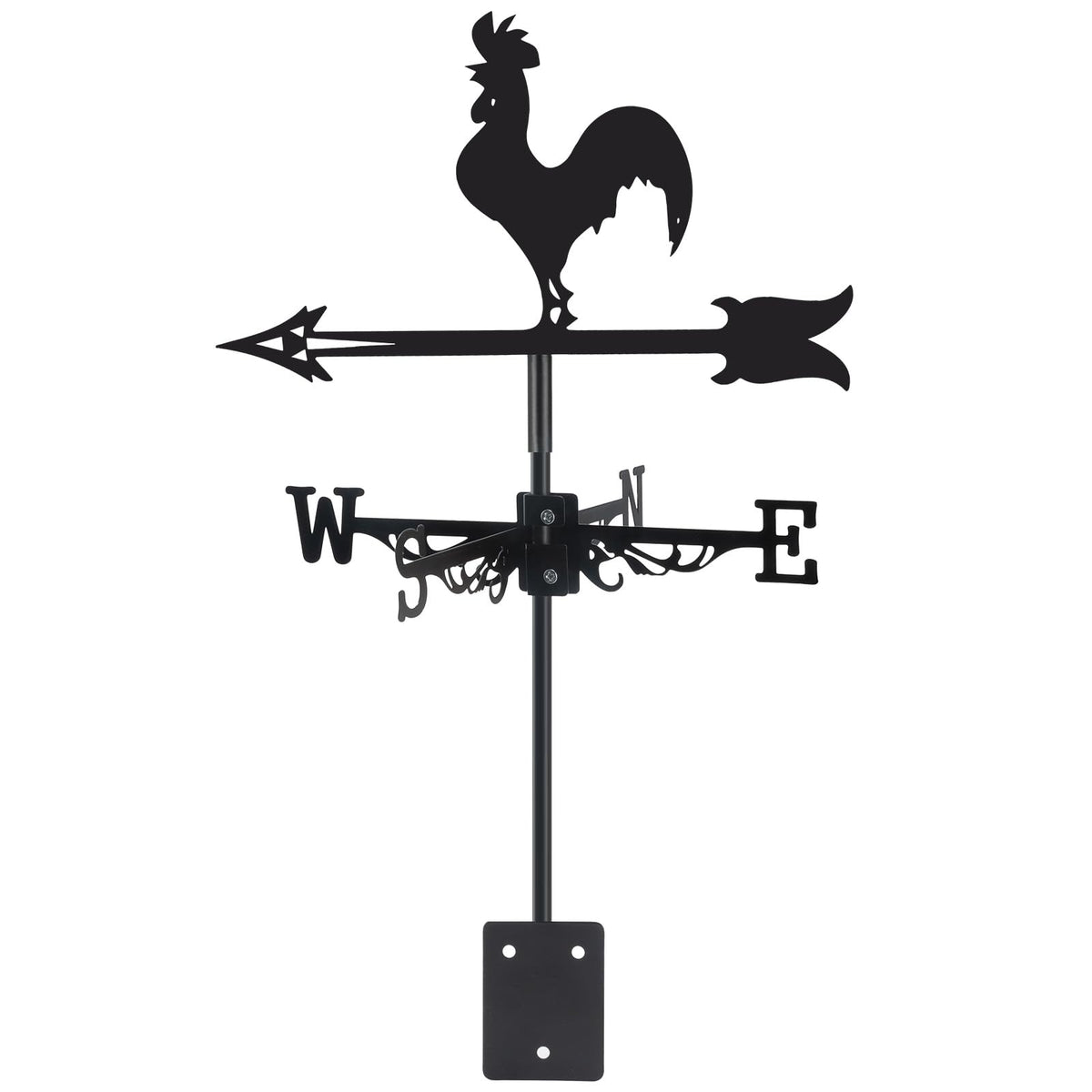 VESTCDF Rooster Weather Vane mounted on roof showing wind direction clearly.