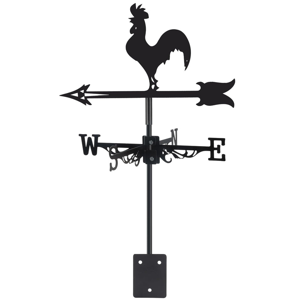 VESTCDF Rooster Weather Vane mounted on roof showing wind direction clearly.