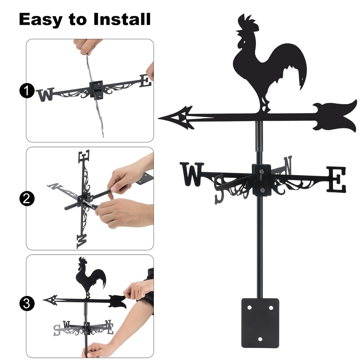VESTCDF Rust-resistant metal weathervane designed for outdoor durability.