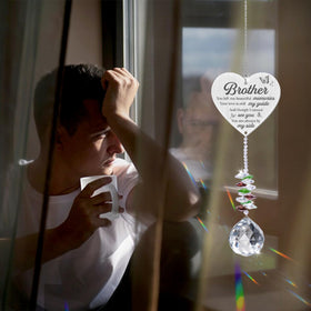 Vetbuosa brother in heaven ornament crystal suncatcher for remembrance.