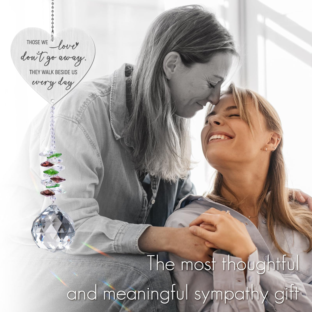 Vetbuosa crystal suncatcher glows in evenings creating a serene remembrance space
