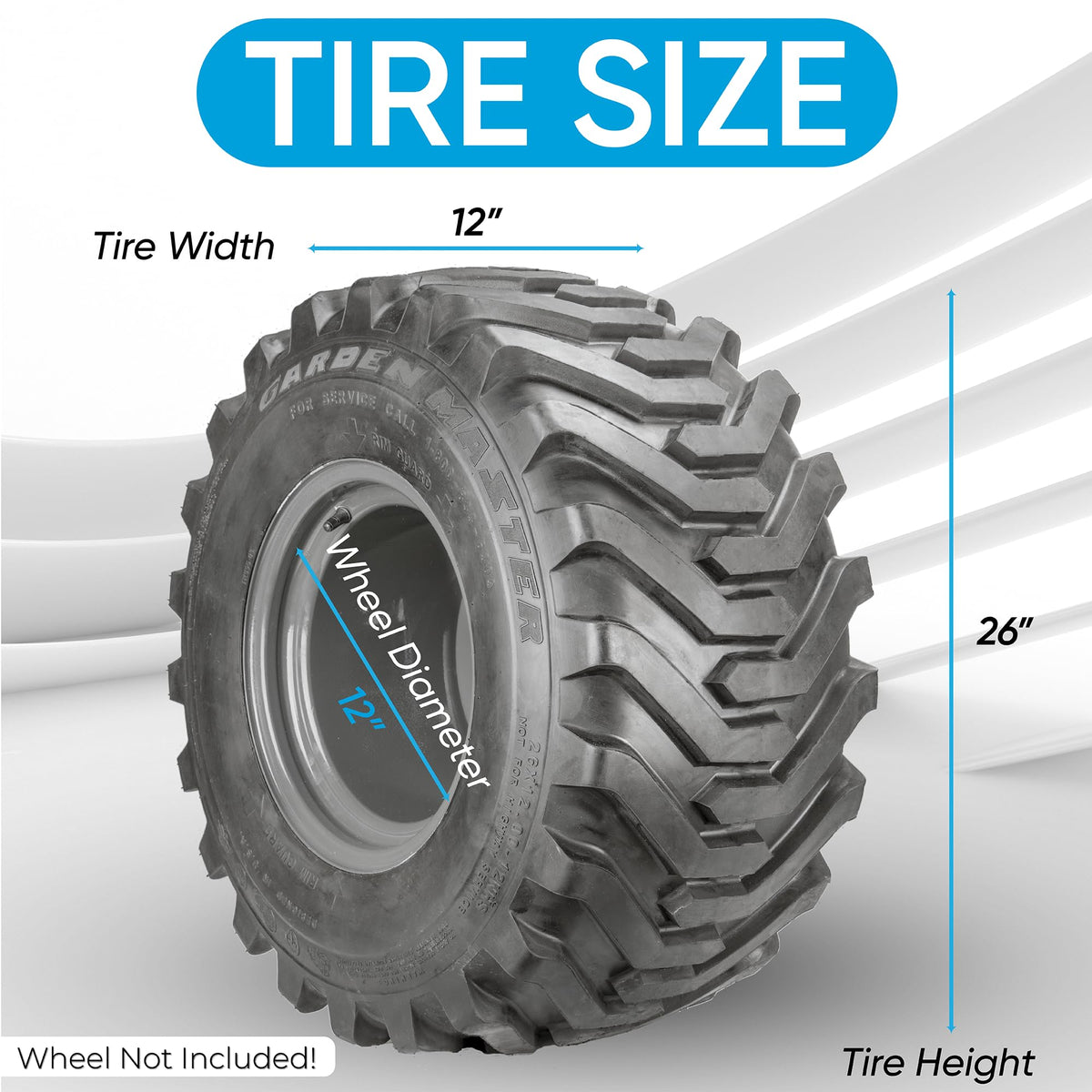 Garden Master tire with directional herringbone R-4 lugs for traction