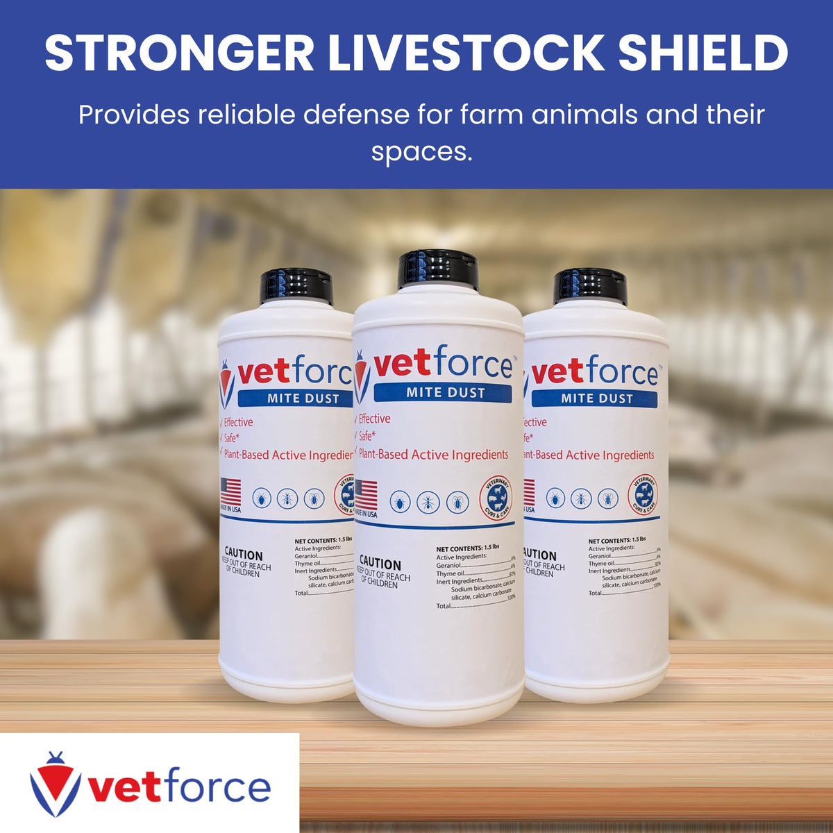 Vetforce Mite Dust plant-based formula supports a cleaner environment