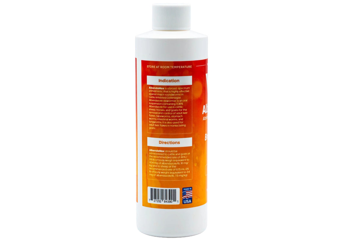 Vetr AlbendaMax in a livestock pen for cattle and goats.