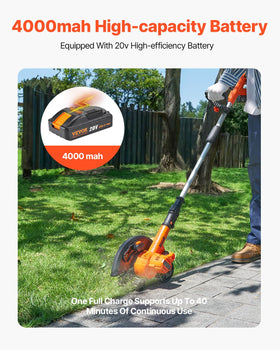 VEVOR 20V battery-powered edger for cordless trimming.
