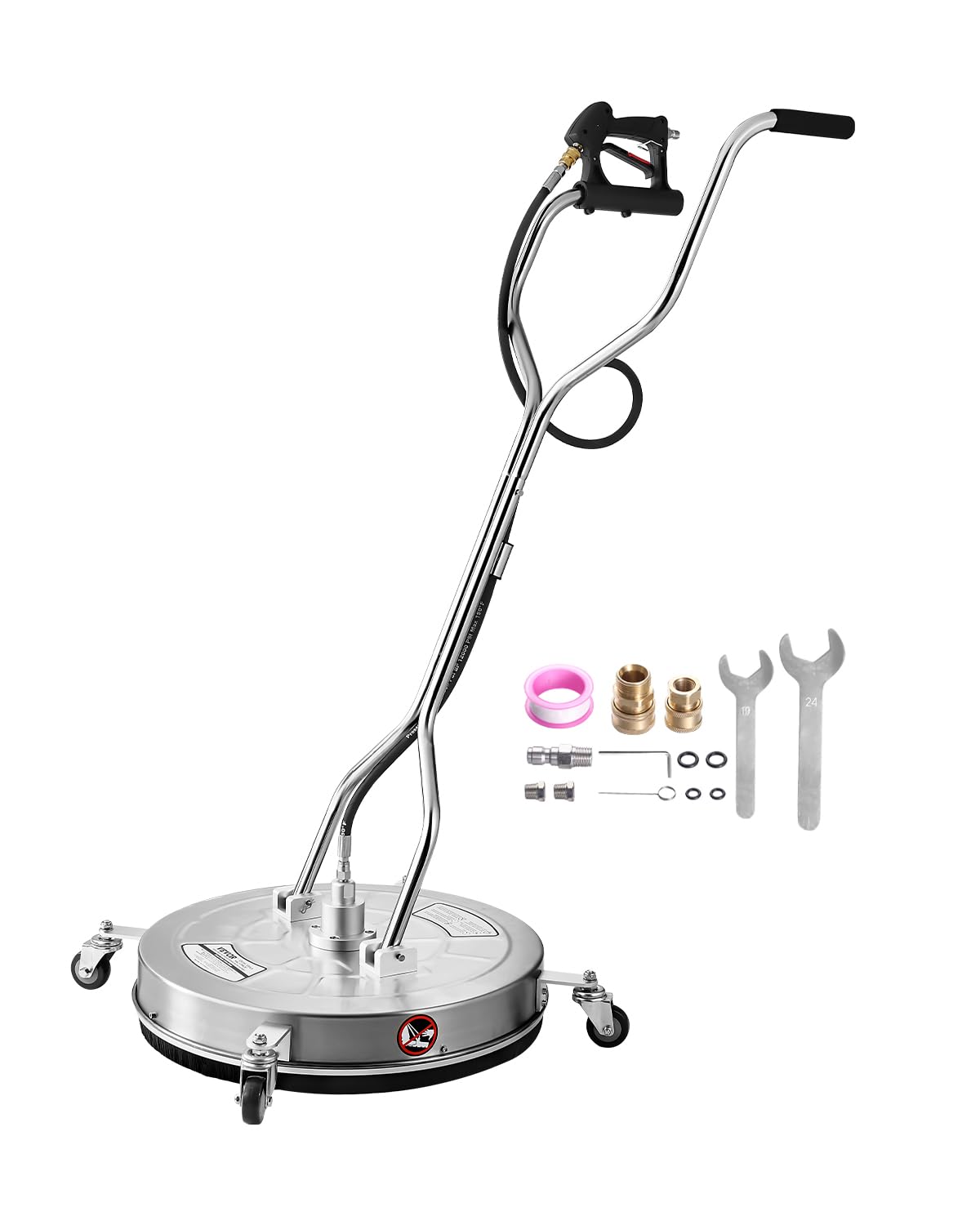 VEVOR 24-inch surface cleaner assembly shown for wide-area cleaning