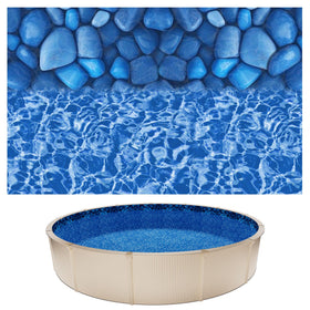 VEVOR 24 ft round pool liner demonstrating wrinkle-free overlap for a clean installation.
