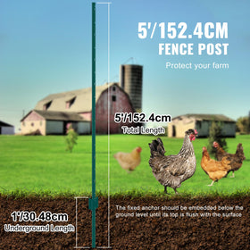 VEVOR 2mm carbon steel fence post delivers high strength.