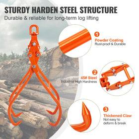36-inch gripping size on VEVOR timber hook enabling wide reach