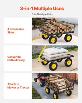 VEVOR 360-degree rotating wheels with 13inch tires for versatile terrain mobility