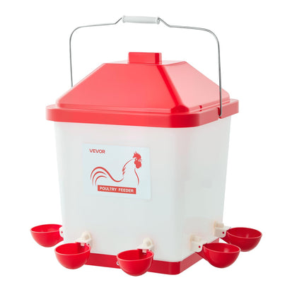 VEVOR 5-gallon waterer with 6 ports for reliable flock hydration.