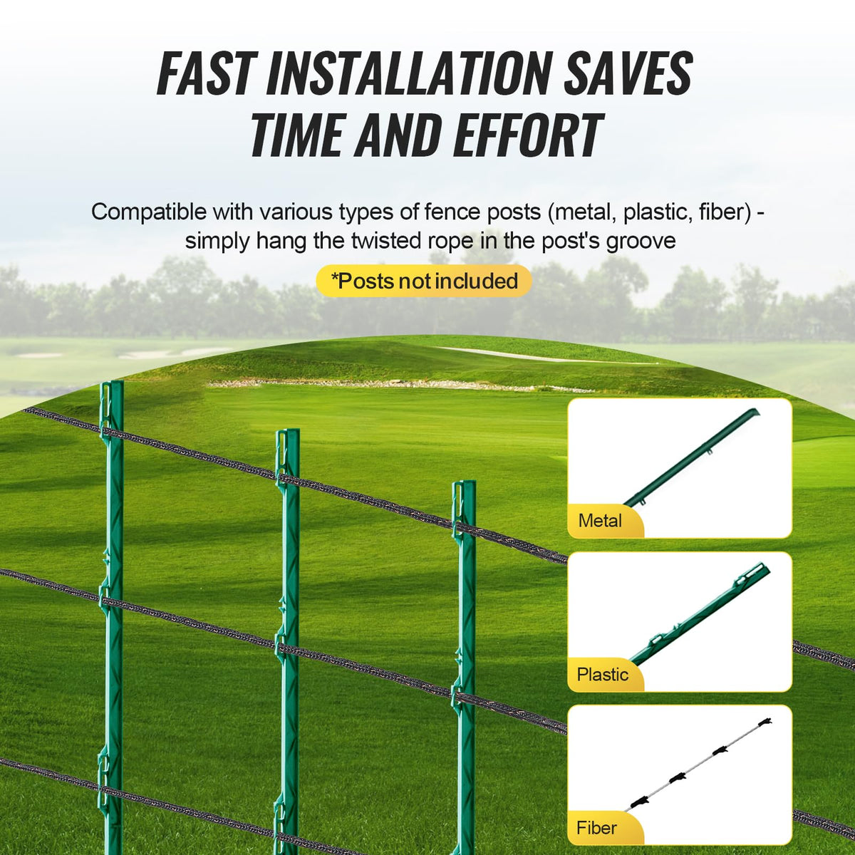 VEVOR 1/4 inch wire with up to 600 lbs tensile strength for sturdy fencing