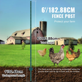 VEVOR 6 ft U-channel post with anchor plates for added stability.