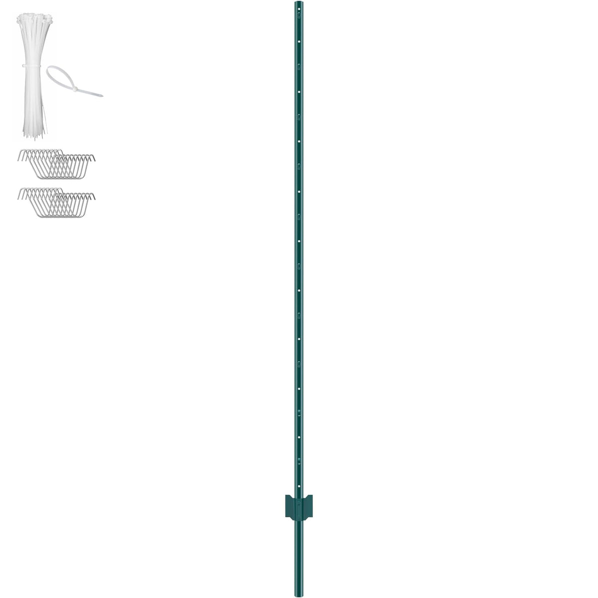 VEVOR green fence post system suitable for roadways and green belts.