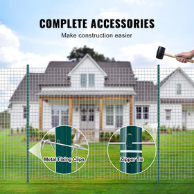 VEVOR package includes zip ties and clips to secure fencing.