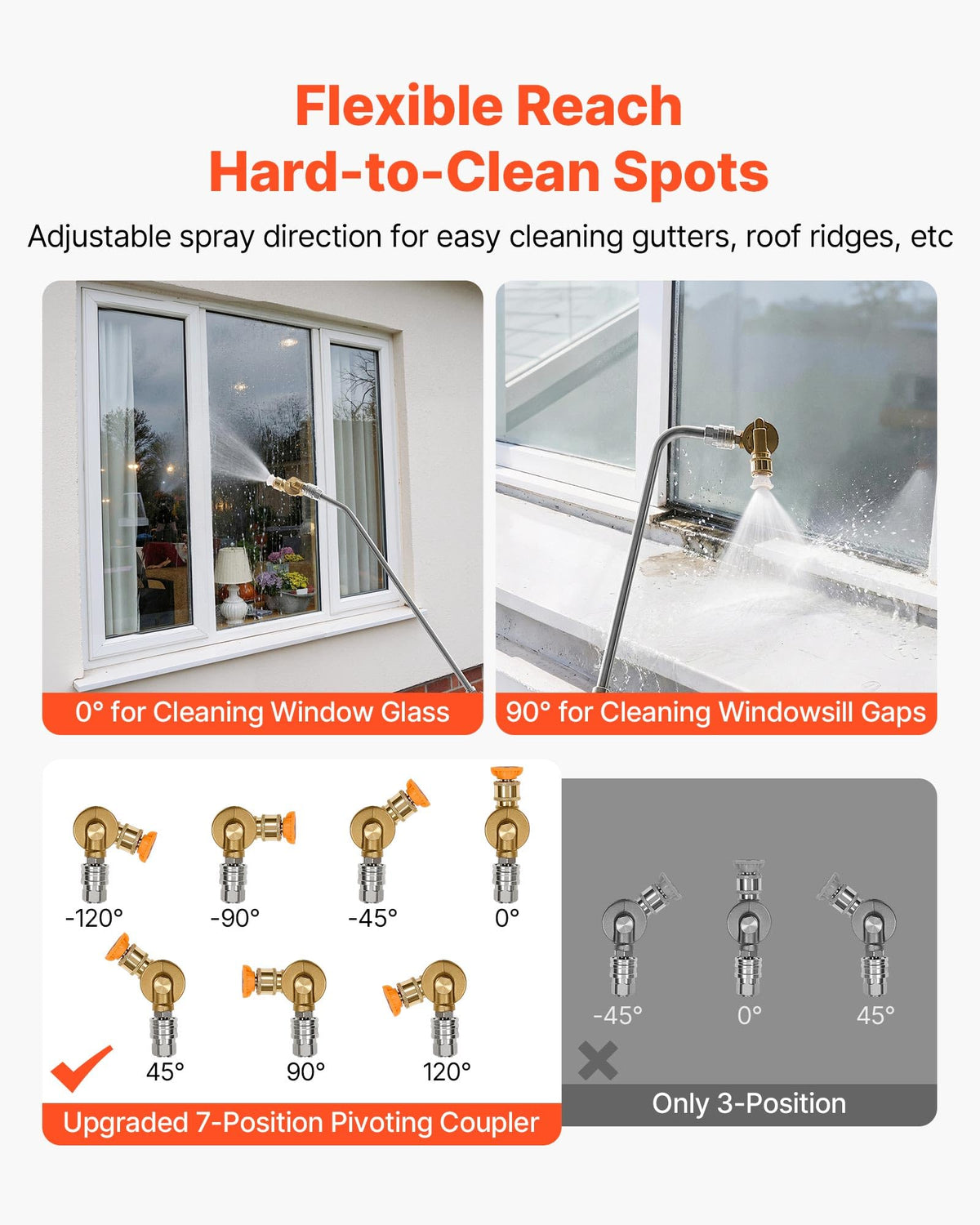 VEVOR 7-nozzle set and 3 extension wands for versatile cleaning