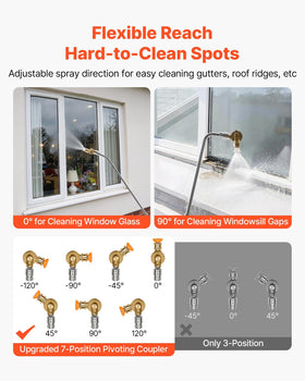 VEVOR 7-nozzle set and 3 extension wands for versatile cleaning