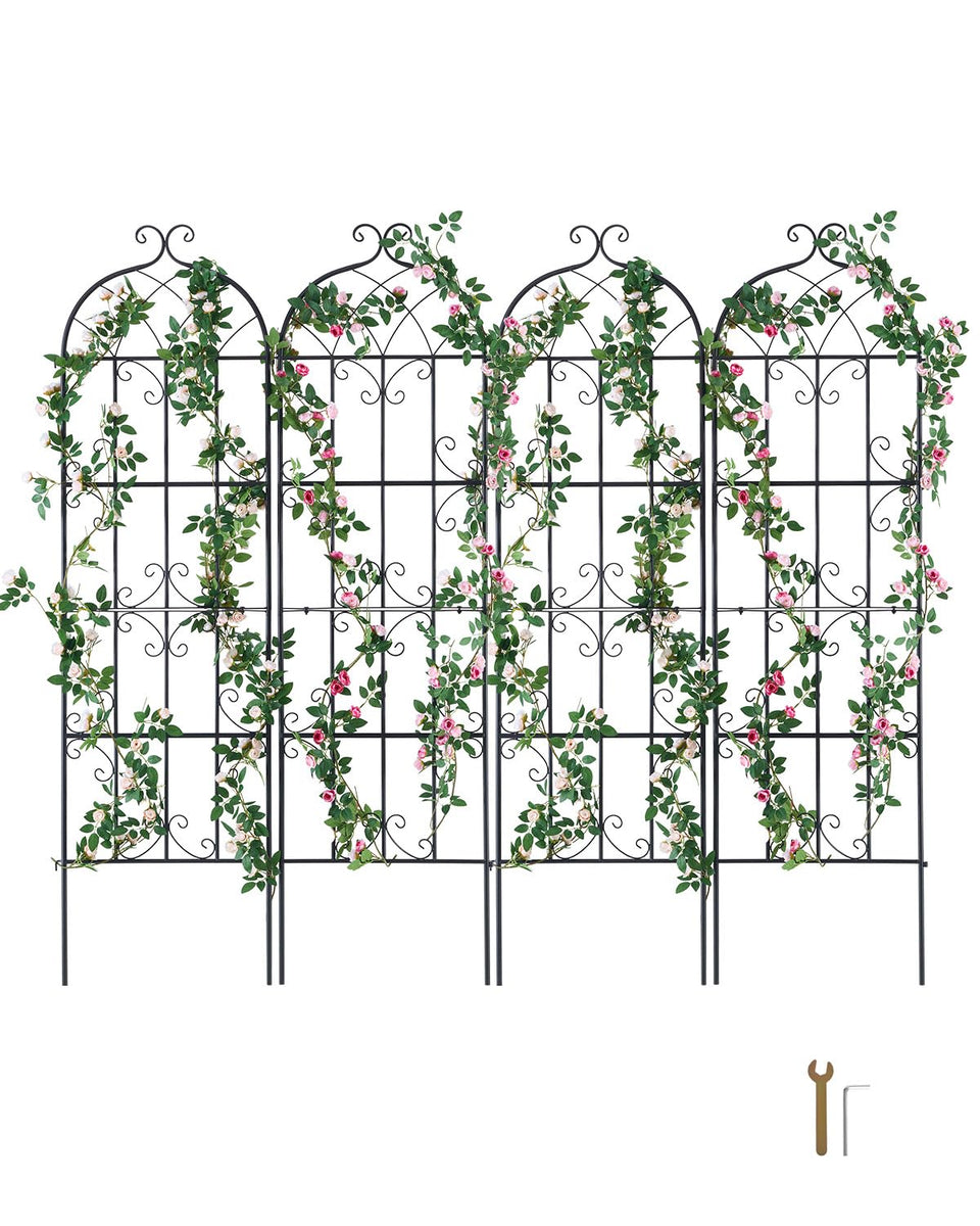 VEVOR 71x20 in rustproof trellis with rose-support for sturdy blooms.