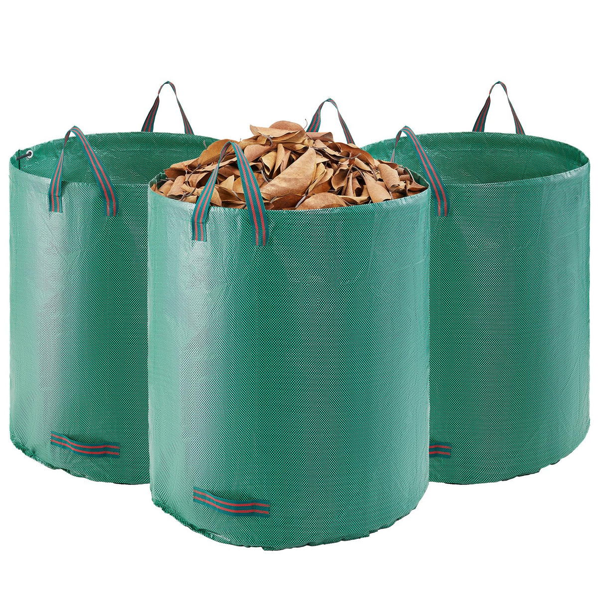 VEVOR 72-gallon yard waste bag folded for compact storage.