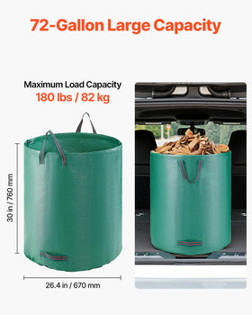 VEVOR bag full of leaves ready for easy disposal.