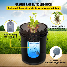 VEVOR 8W air pump supplies strong aeration for robust root systems.