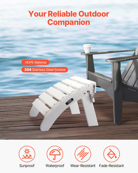 VEVOR Adirondack Ottoman ergonomic design supports comfortable legs outdoors