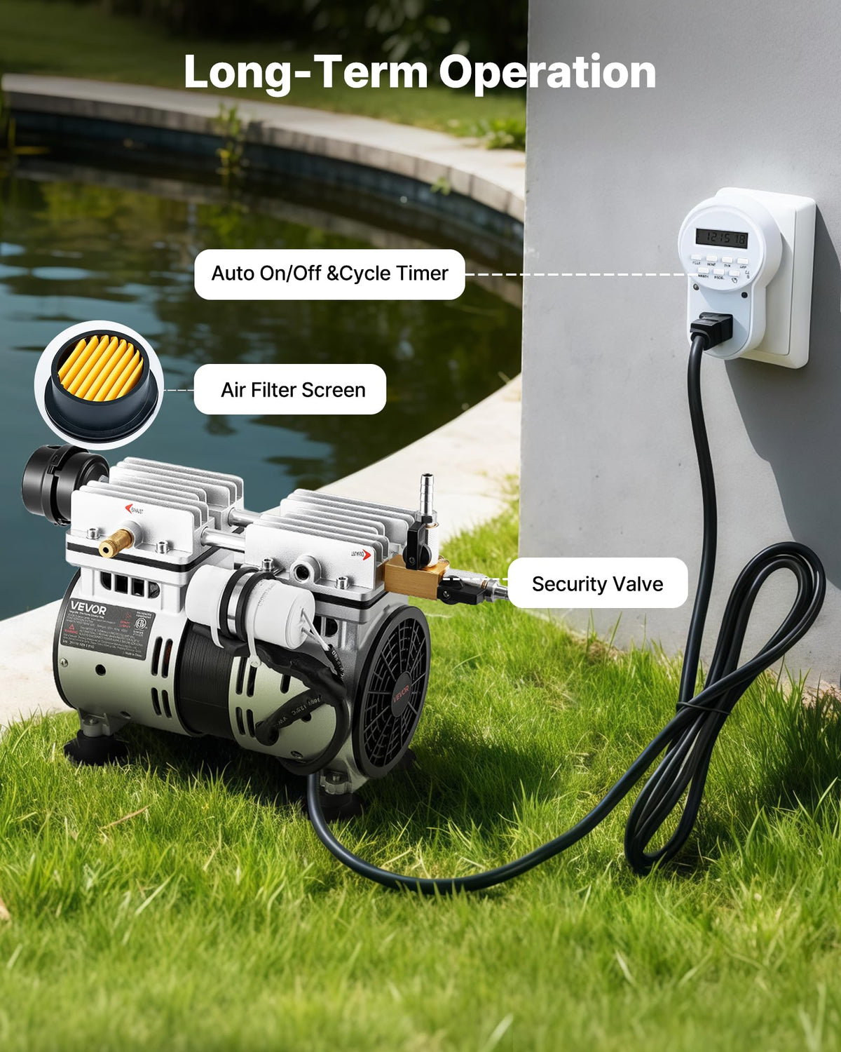 VEVOR installation view highlighting simple setup and durable parts.