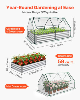 VEVOR aluminum-zinc coated panel bed standing outdoors with stability
