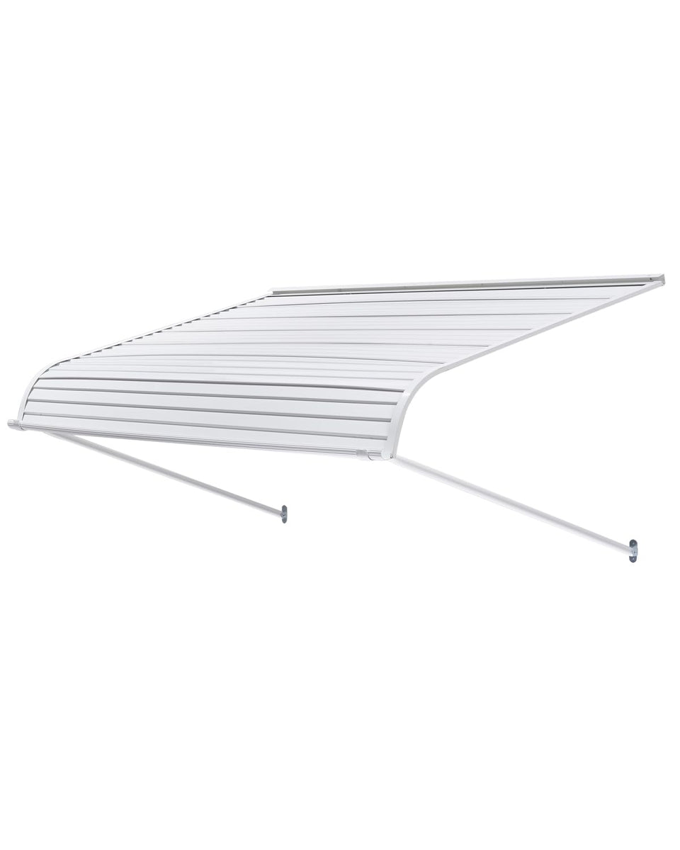 VEVOR aluminum awning 60x42 front door provides shelter from sun and rain.