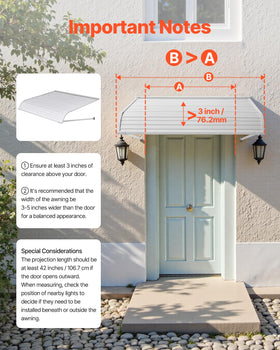 VEVOR door canopy is ready for DIY installation.