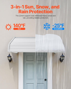 VEVOR aluminum awning entrance door canopy shields entry while improving curb appeal