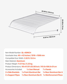 VEVOR aluminum awning home exterior fits modern houses with durable metal construction