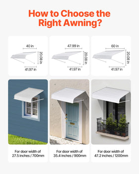 VEVOR aluminum awning installation kit supports DIY setup with clear steps