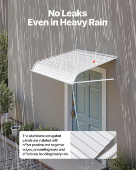 VEVOR aluminum awning ripple-panel detail highlights sleek exterior lines