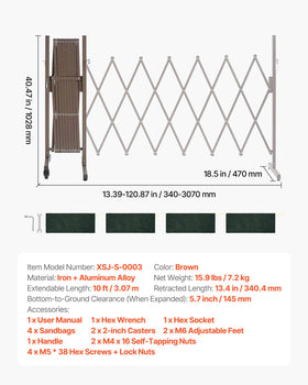 VEVOR Aluminum mesh and iron posts provide sturdy construction.