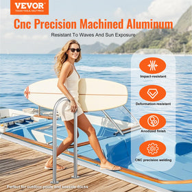 VEVOR aluminum pool railing assembly resisting outdoor corrosion on a dock