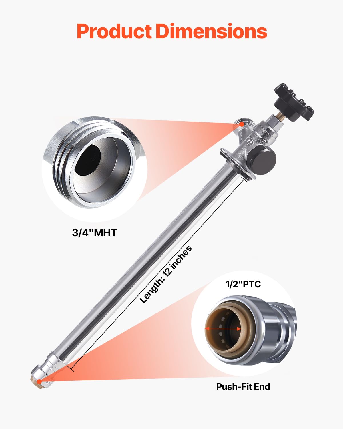 VEVOR anti-siphon vacuum breaker prevents backflow during irrigation.