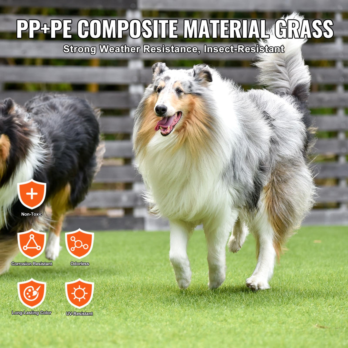 VEVOR artificial grass turf indoor mat provides a soft, safe play surface.