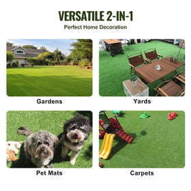 VEVOR artificial grass turf UV-resistant colors stay vibrant in sun.