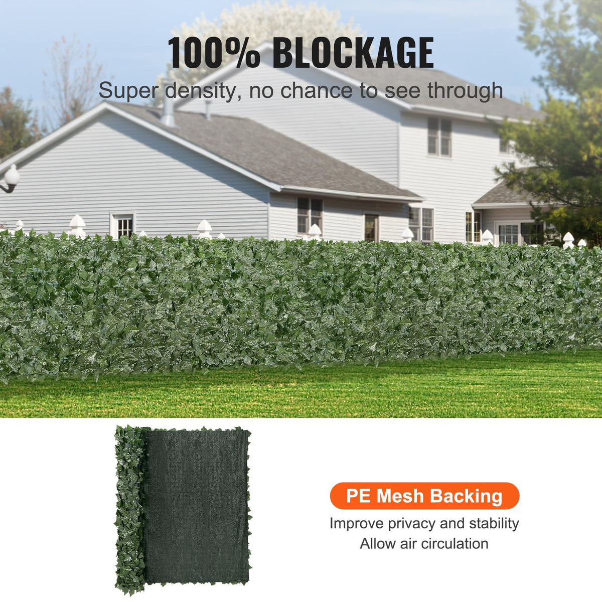 VEVOR artificial ivy wall decor ideal for outdoor privacy on balcony.