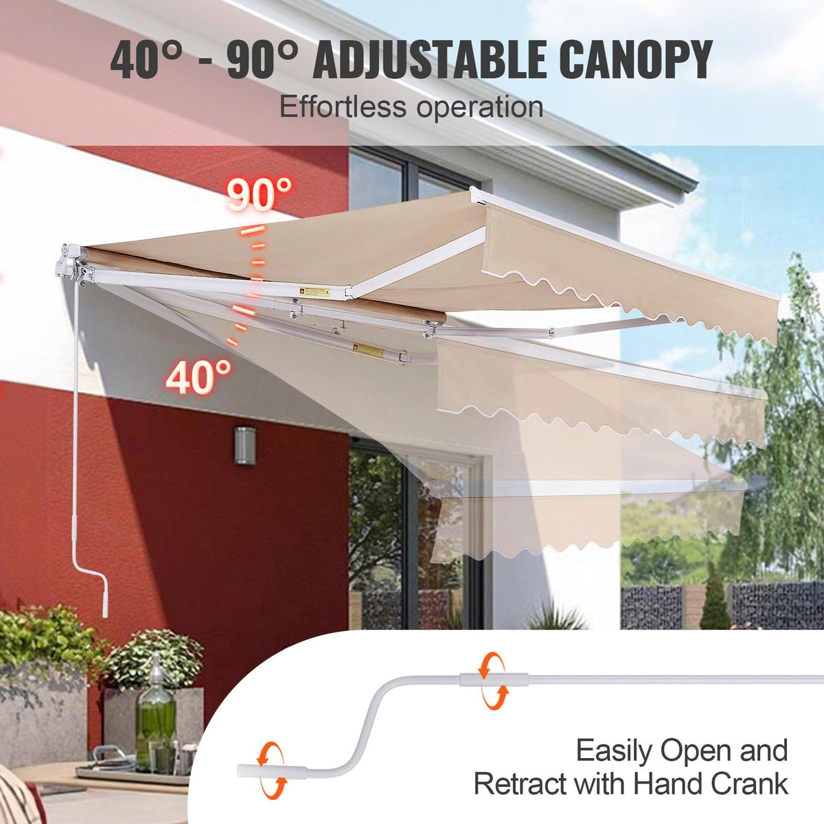 VEVOR wind-resistant frame supports stability during breezy days.