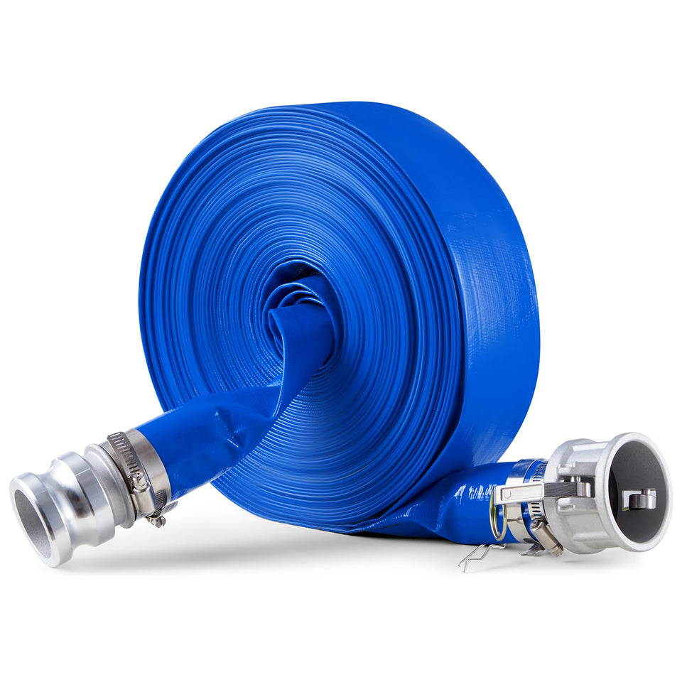 VEVOR backwash hose 2in 100ft blue for long water transfers
