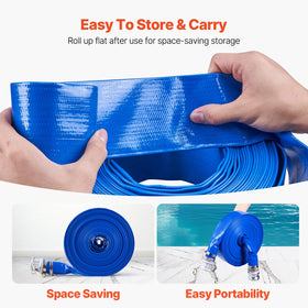 Durable PVC construction of VEVOR backwash hose resists tears