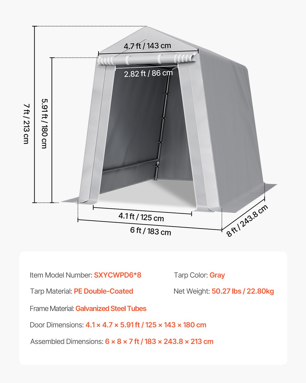 VEVOR backyard motorcycle storage fits patio or driveway space.