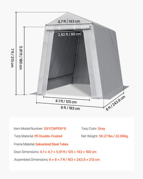 VEVOR backyard motorcycle storage fits patio or driveway space.
