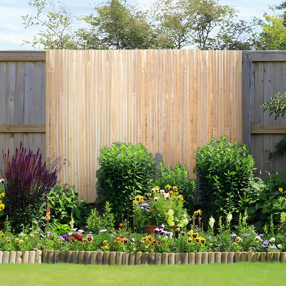 VEVOR versatile bamboo fence suits patios, gardens, balconies for privacy and decor.