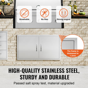 VEVOR BBQ Access Door magnets close securely for quiet cabinet access outdoors