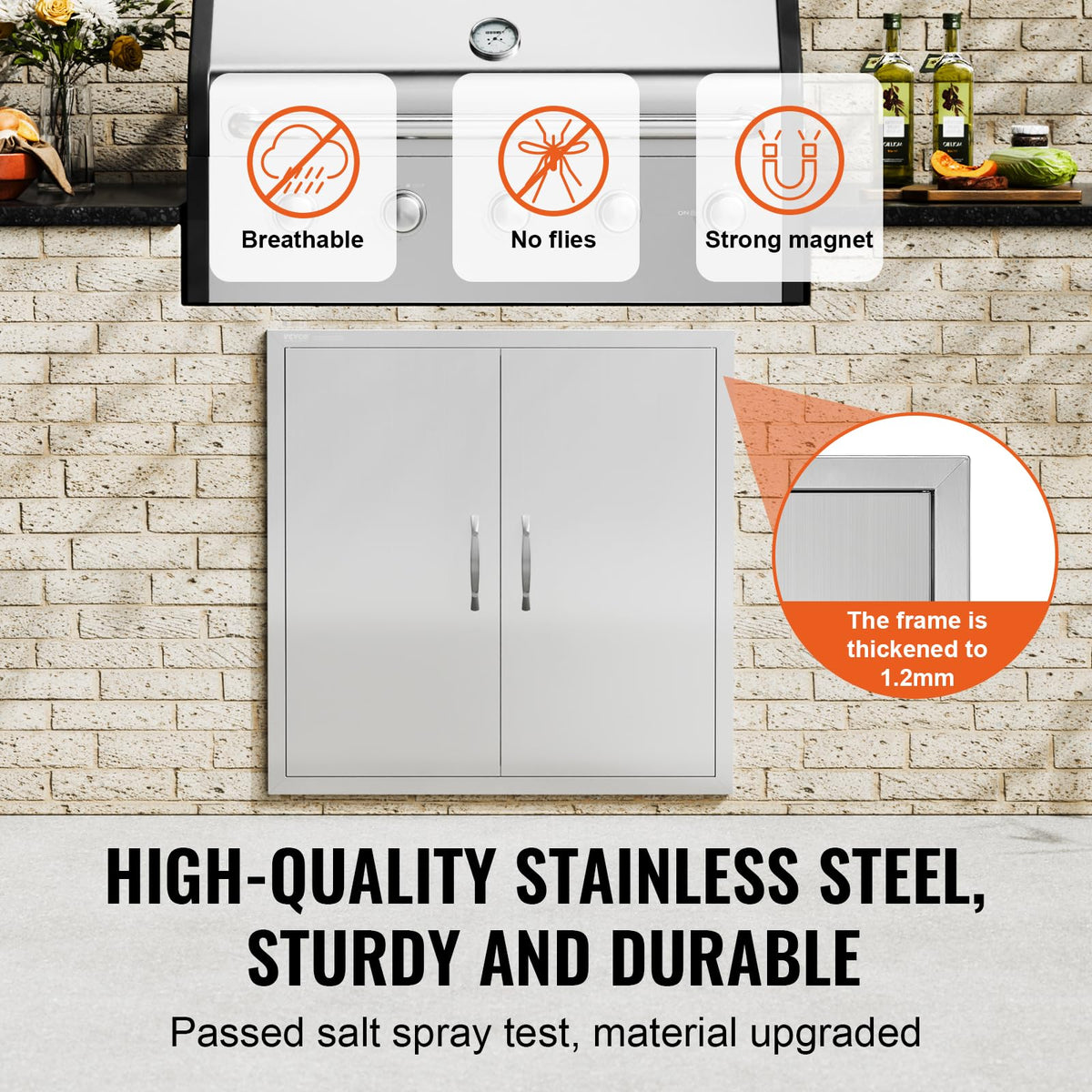 VEVOR BBQ Access Door detachable panel demonstrates easy replacement